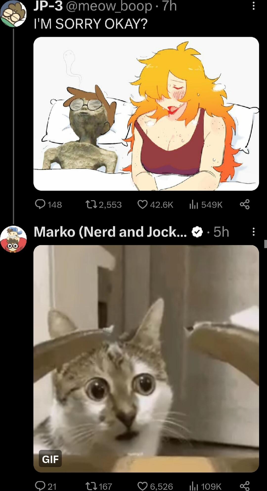 JP 3 meow _boop 7h IM SORRY OKAY S Q148 M2553 Qazek l1549K o A V ETU GO ET T BT O ST B o AP Gl O2 12167 06526 109K o 53 IF