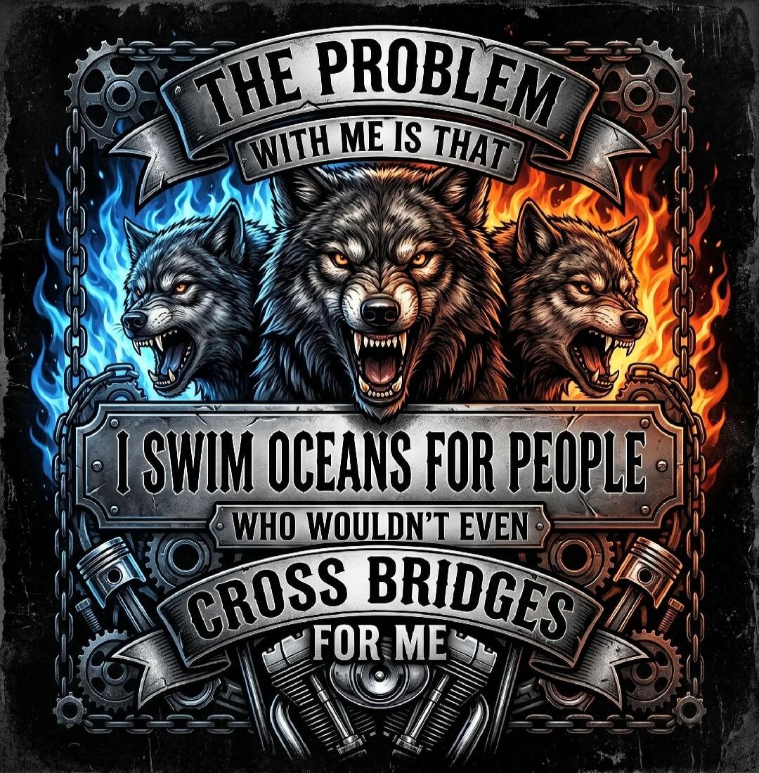 THE PROBLEM WITH ME IS THAT I SWIM OCEANS FOR PEOPLE WHO WOULDN'T EVEN CROSS BRIDGES FOR ME