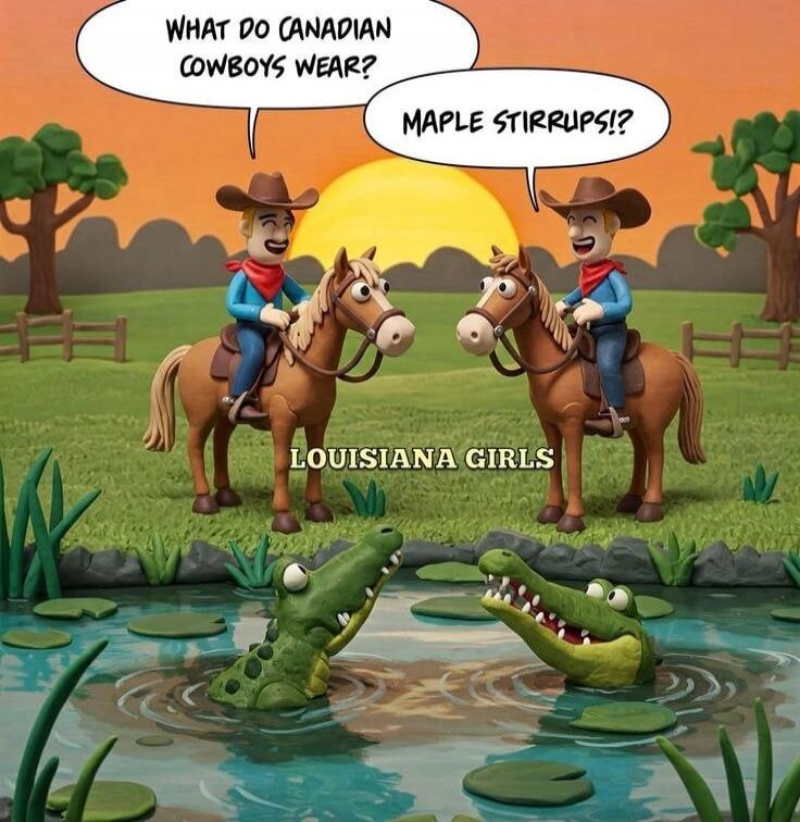 WHAT DO CANADIAN COWBOYS WEAR? MAPLE STIRRUPS!? LOUISIANA GIRLS