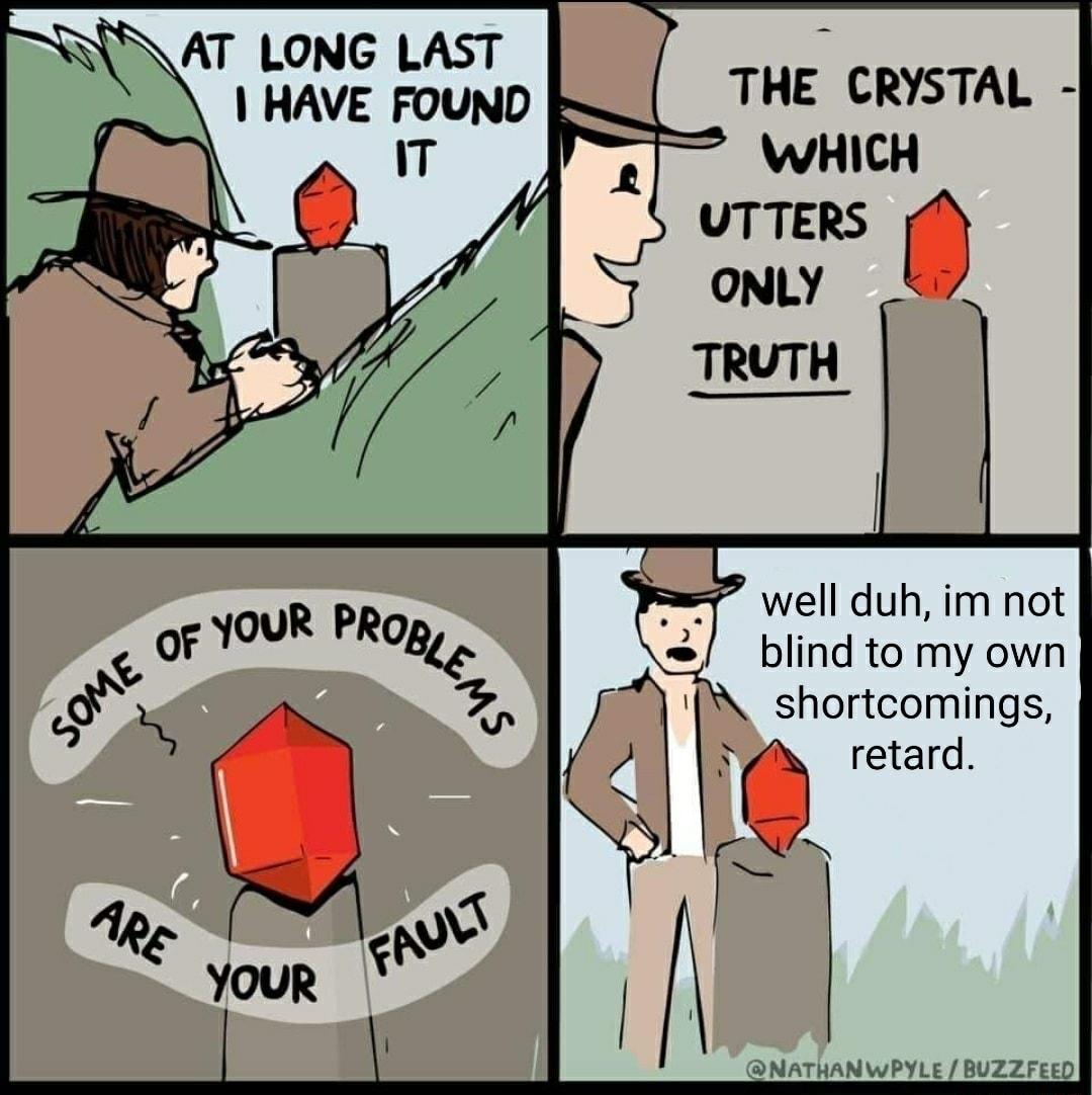 well duh im not blind to my own shortcomings retard