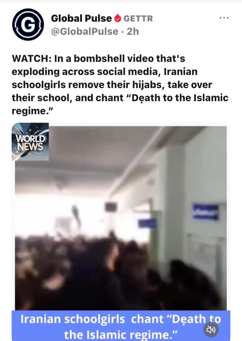 WATCH: In a bombshell video that's exploding across social media, Iranian schoolgirls remove their hijabs, take over their school, and chant 