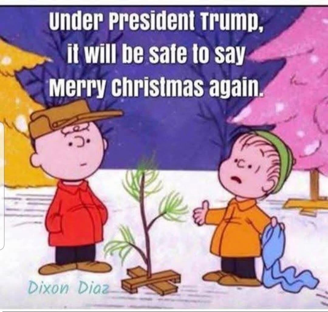 Under president Trump, it will be safe to say Merry christmas again. Dixon Diaz