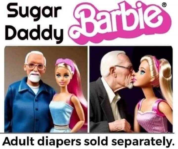 Sugar Daddy Barbie Adult diapers sold separately.