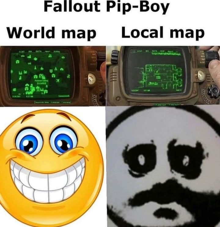 Fallout Pip Boy World map Local map