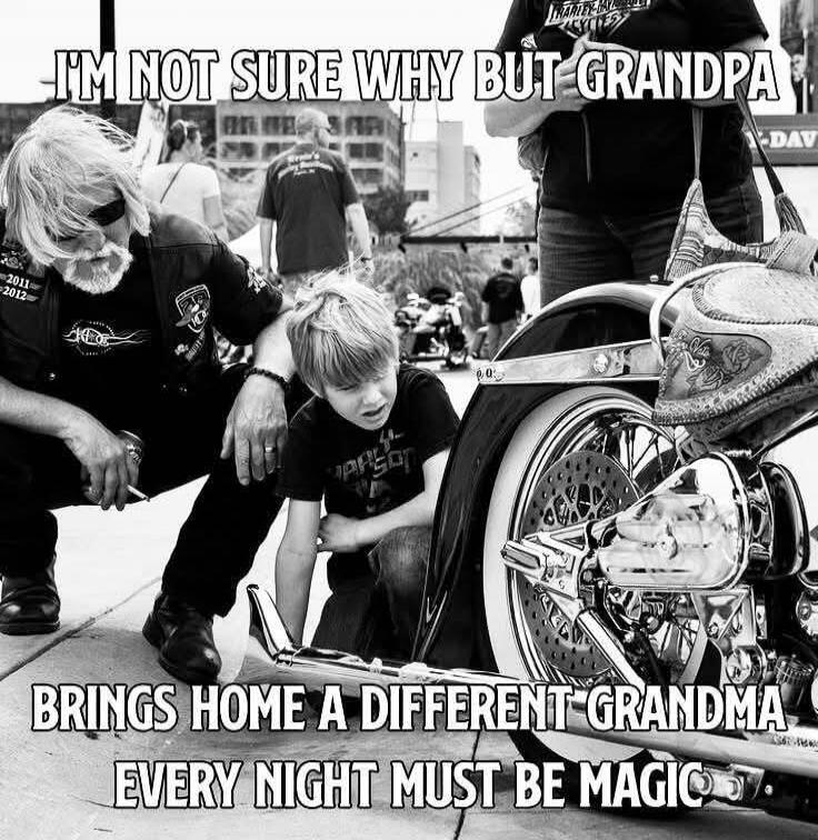 I'M NOT SURE WHY BUT GRANDPA BRINGS HOME A DIFFERENT GRANDMA EVERY NIGHT MUST BE MAGIC