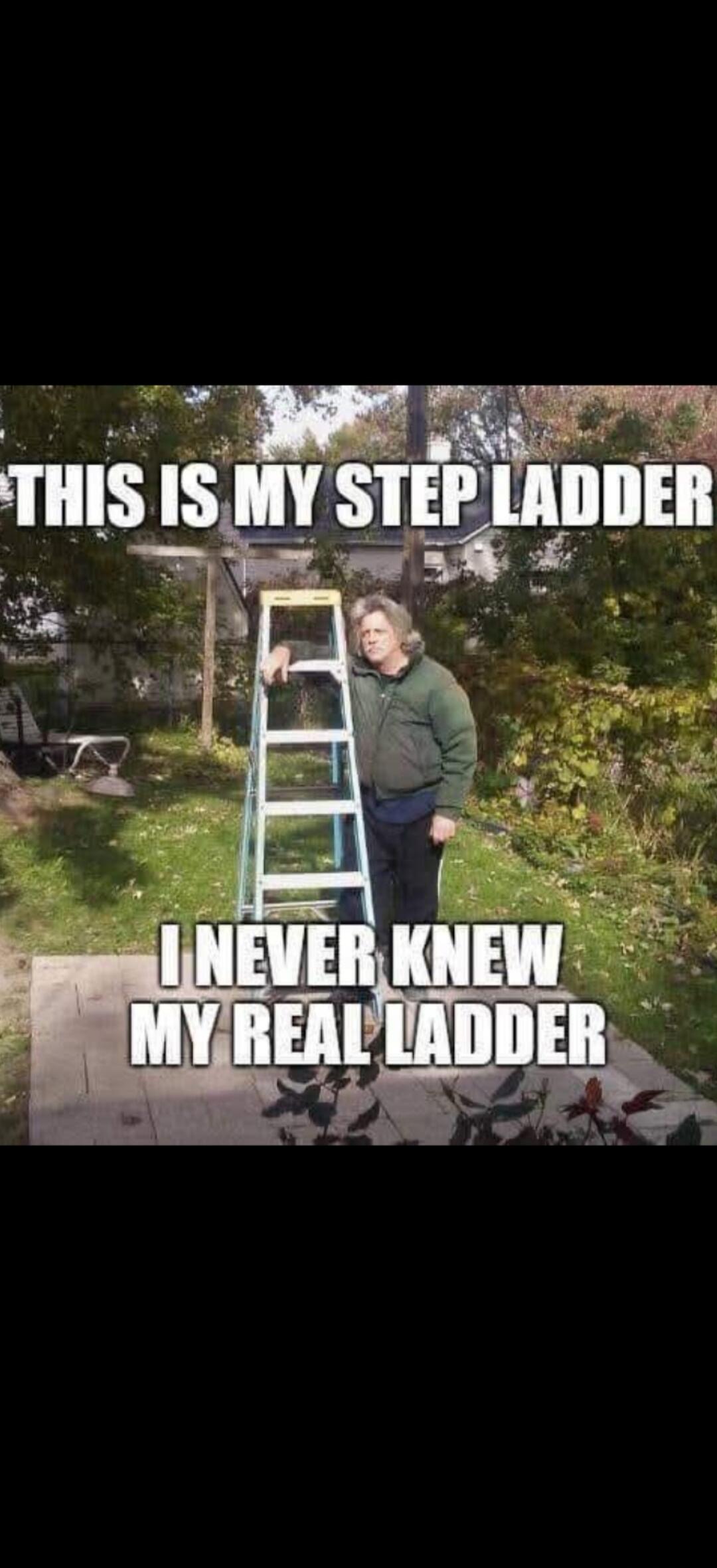 THIS IS MY STEP LADDER I NEVER KNEW MY REAL LADDER