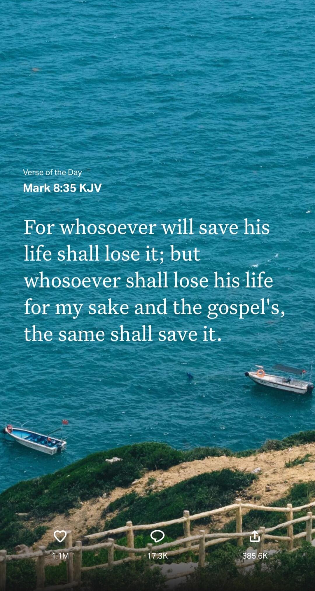 For whosoever will save his life shall lose it; but whosoever shall lose his life for my sake and the gospel's, the same shall save it.