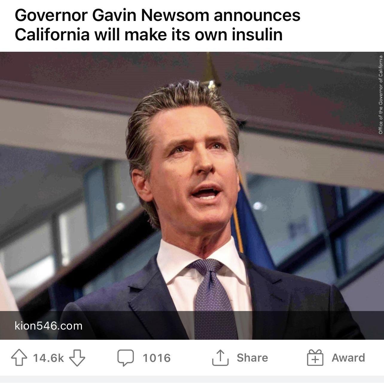 Governor Gavin Newsom announces California will make its own insul kion546com