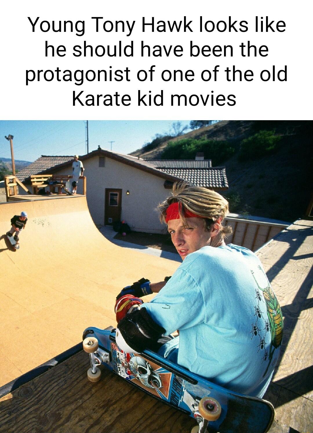 Young Tony Hawk looks like he should have been the protagonist of one of the old Karate kid movies