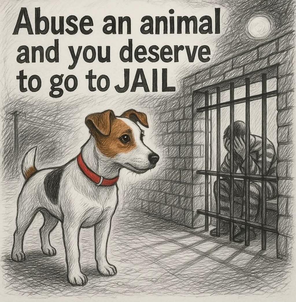 Abuse an animal and you deserve to go to JAIL