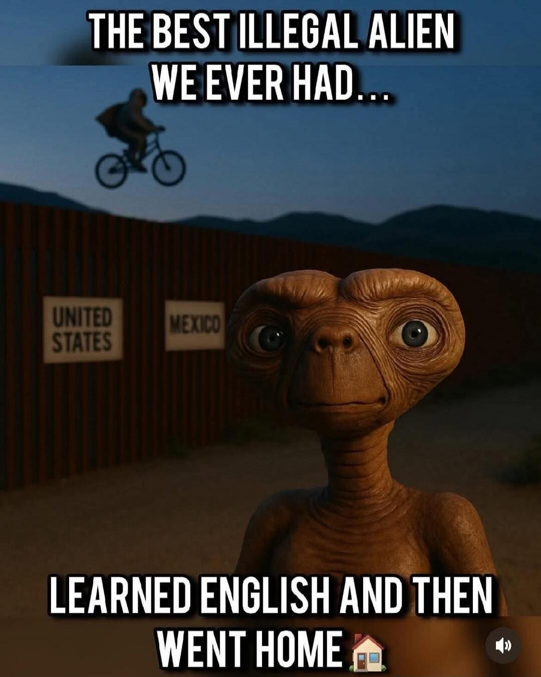 THE BEST ILLEGAL ALIEN WE EVER HAD... UNITED STATES MEXICO LEARNED ENGLISH AND THEN WENT HOME