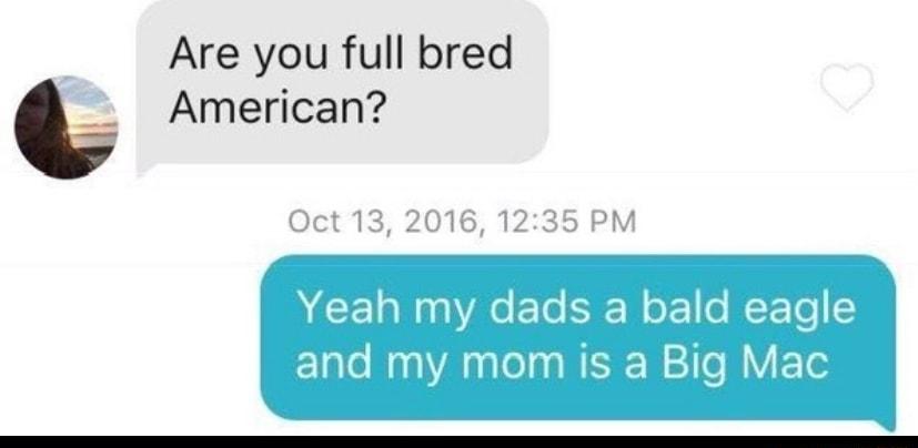 Are you full bred t__ American