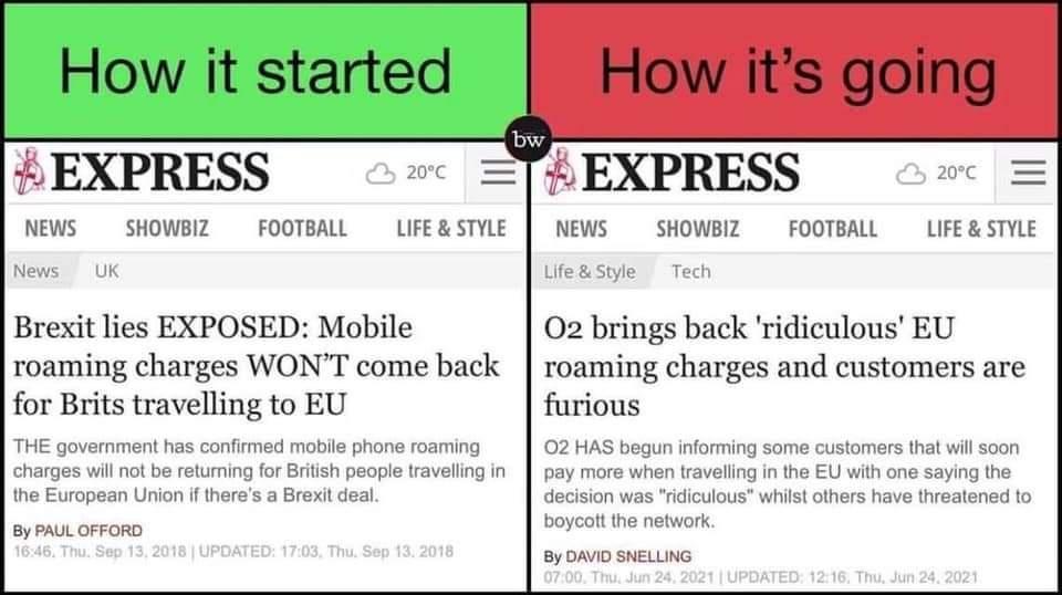 EXPRESS SHOWBIZ FOOTBALL LIFE STYLE NEWS News UK Brexit lies EXPOSED Mobile roaming charges WONT come back for Brits travelling to EU THE government has confirmed mobile phone roaming charges will not be retuning for British people travelling in the European Union if theres a Brexit deal By PAUL OFFORD v 4EXPRESS NEWS SHOWBIZ FOOTBALL LIFE STYLE LifeStyle Tech 02 brings back ridiculous EU roaming 