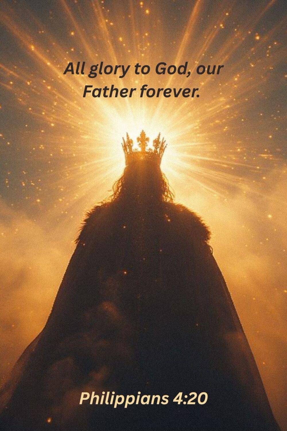 All glory to God, our Father forever. Philippians 4:20