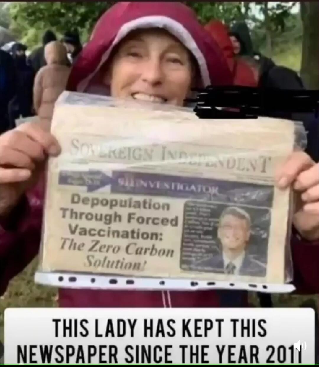 SOVEREIGN INDEPENDENT SHININVESTIGATOR Depopulation Through Forced Vaccination: The Zero Carbon Solution! THIS LADY HAS KEPT THIS NEWSPAPER SINCE THE YEAR 2011