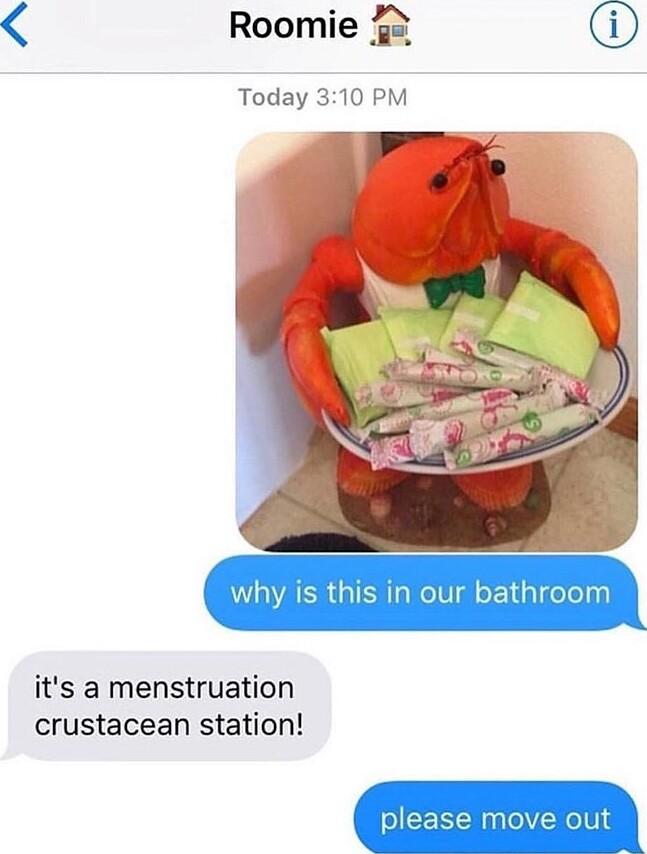 Roomie 5 Today 310 PM WIVAER TN eIV l o1 dglfolelay its a menstruation crustacean station please move out