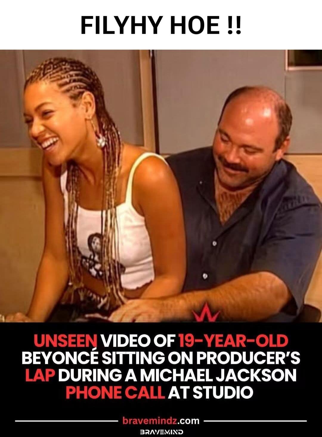 FILYHY HOE !! UNSEEN VIDEO OF 19-YEAR-OLD BEYONCÉ SITTING ON PRODUCER'S LAP DURING A MICHAEL JACKSON PHONE CALL AT STUDIO bravemindz.com BRAVEMIND