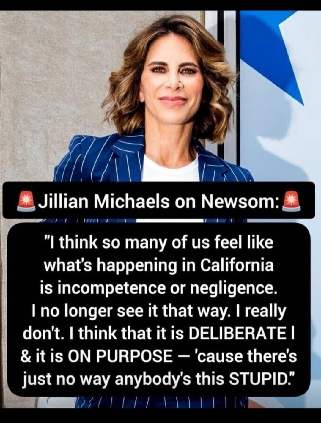 Jillian Michaels on Newsom: 