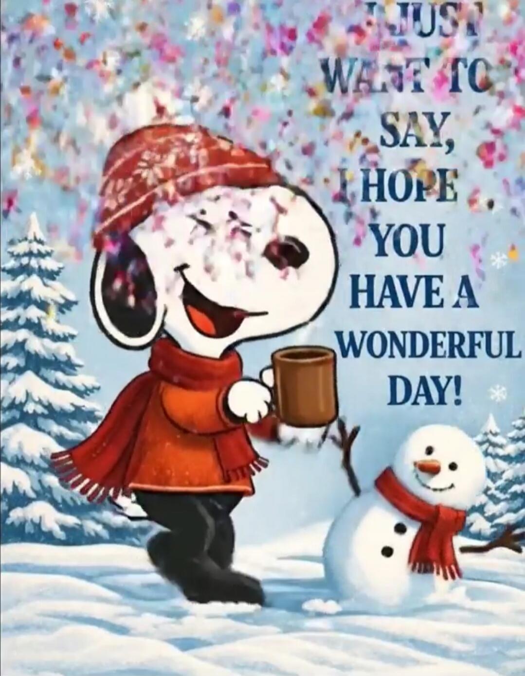 I JUST WENT TO SAY, I HOPE YOU HAVE A WONDERFUL DAY!