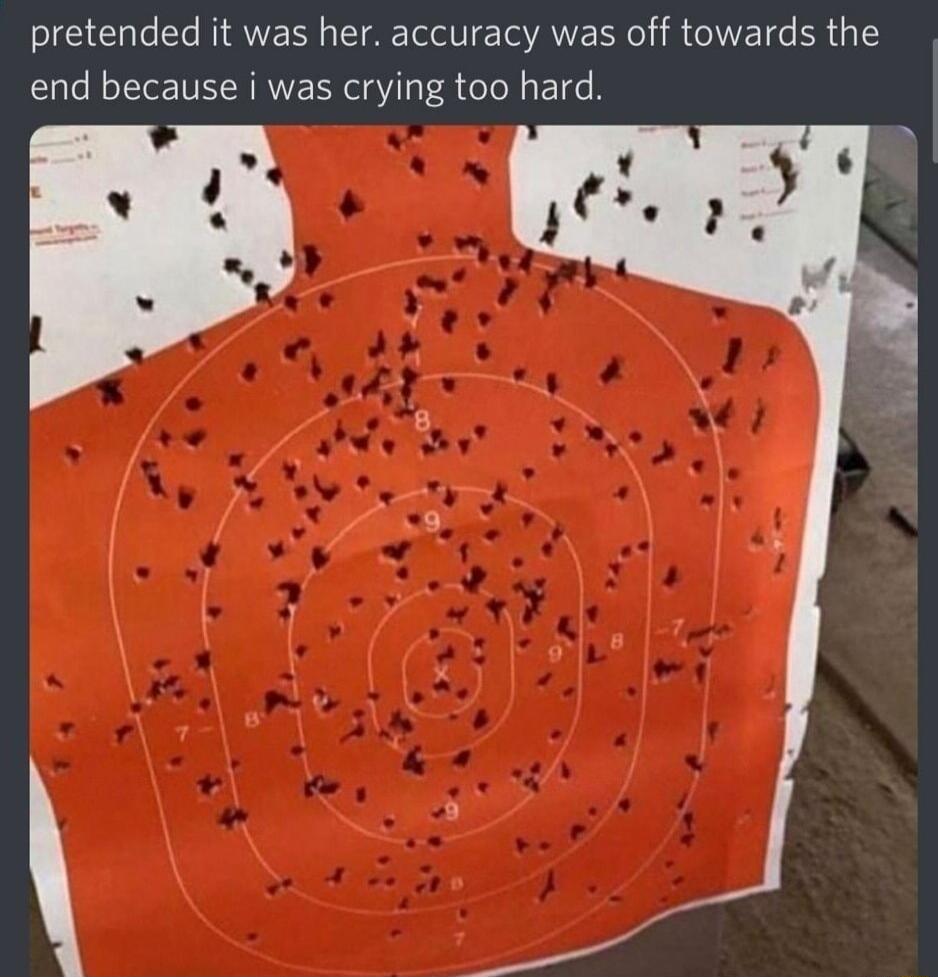 pretended it was her accuracy was off towards the end because i was crying too hard