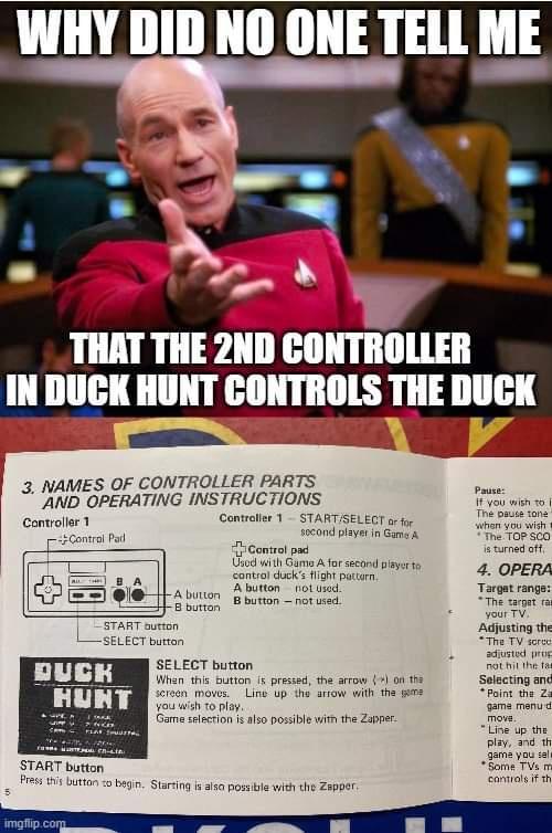 WHY DID NO ONE TELL ME _THAT THE 2ND CONTROLLER INDUCK HUNT CONTROLS THE DUCK R i SRS 3 NAMES OF CONTROLLER PARTS AND OPERATING INSTRUCTIONS