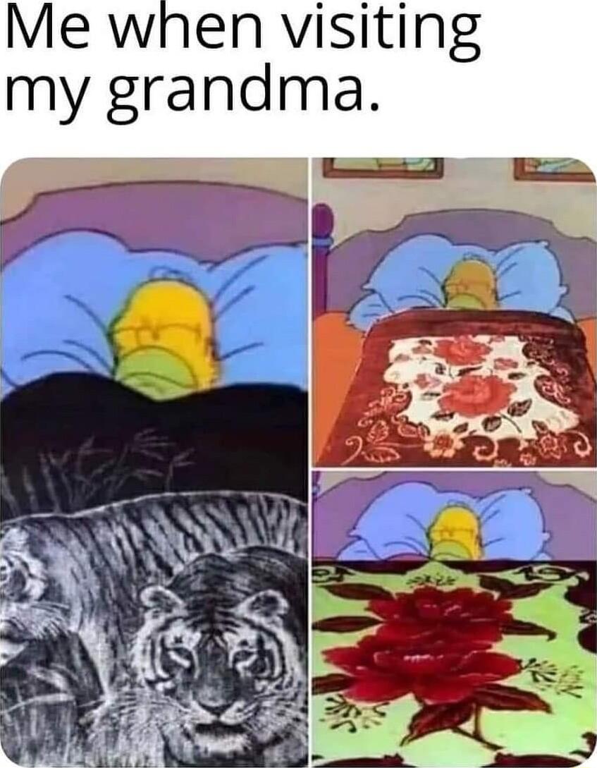 Me when visiting my grandma
