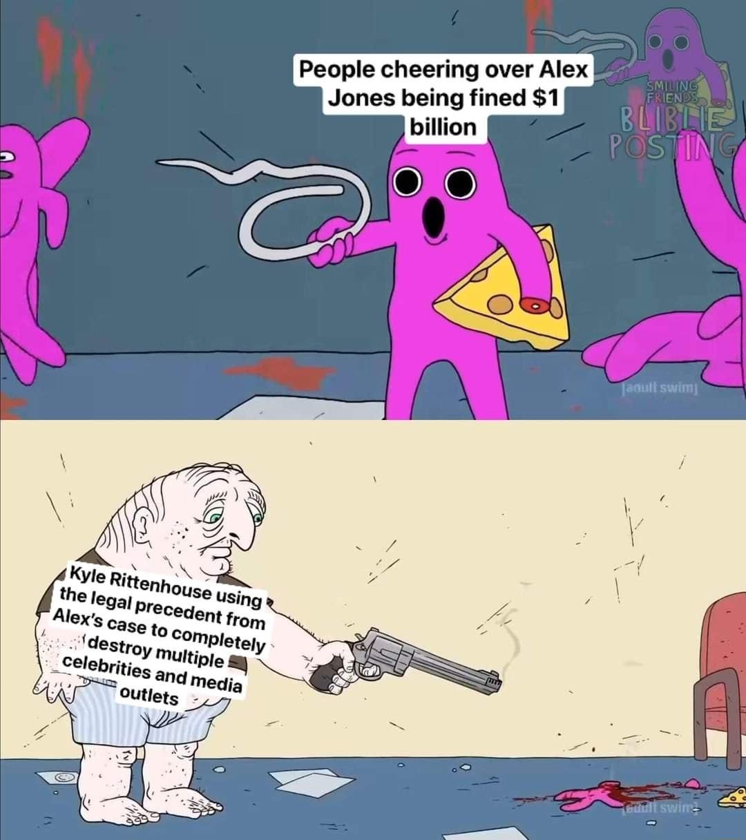 People cheering over Alex