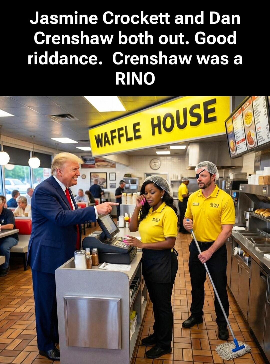 Jasmine Crockett and Dan Crenshaw both out. Good riddance. Crenshaw was a RINO