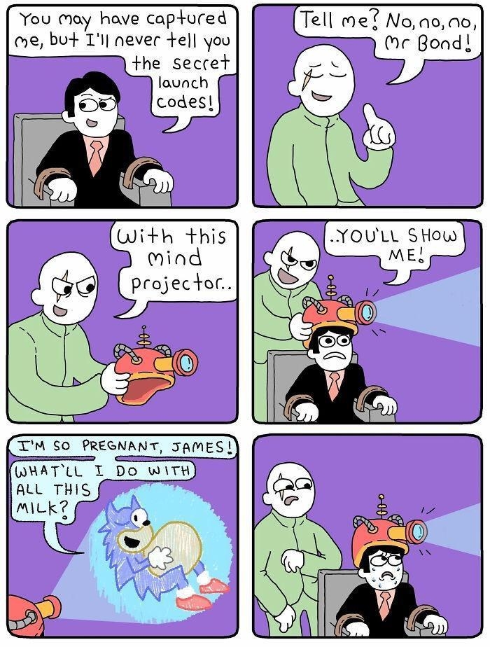 last ploce comes You Mmay have captured e but T never tel you the seccet launch codes Tell me Nonono Boad X B With this mind projector o TM SO PREGNANT JAMES WHATLL L DO WiTH ALL THIS miLk