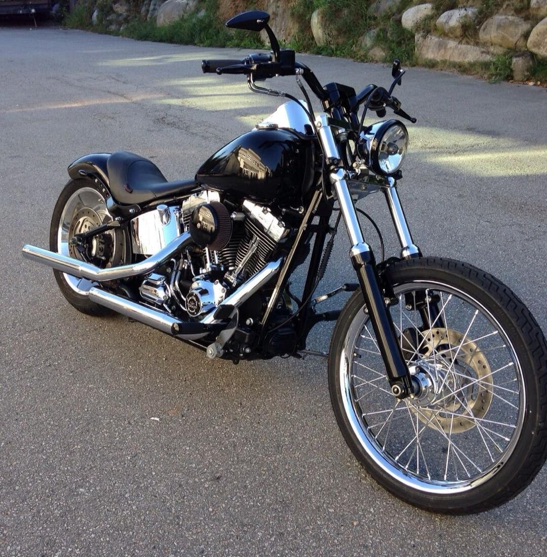 Black cruiser motorcycle.