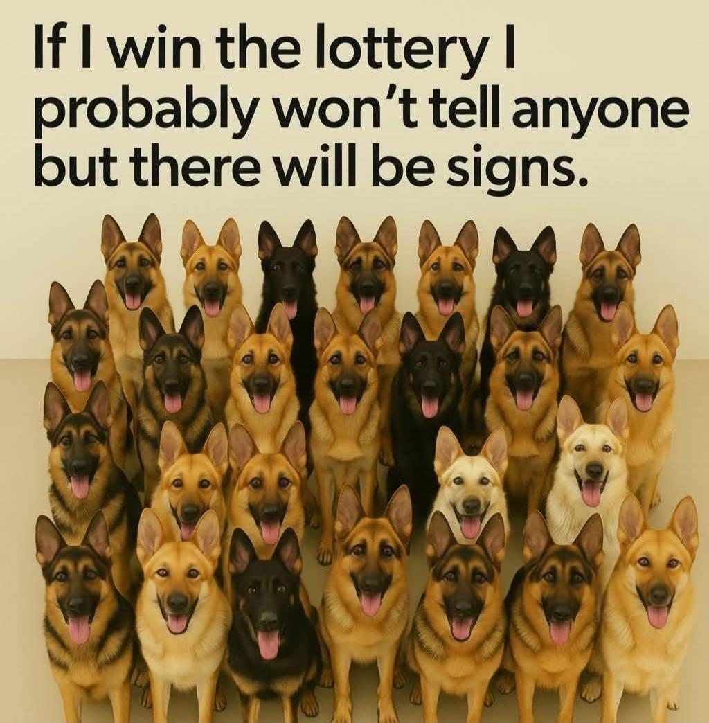 If I win the lottery I probably won't tell anyone but there will be signs.