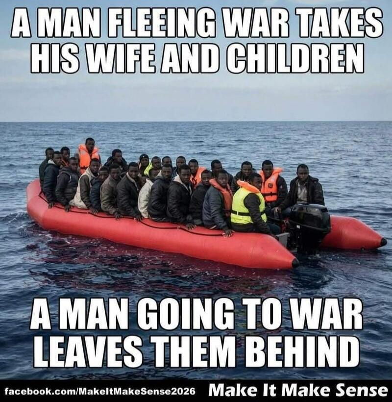 A MAN FLEEING WAR TAKES HIS WIFE AND CHILDREN A MAN GOING TO WAR LEAVES THEM BEHIND