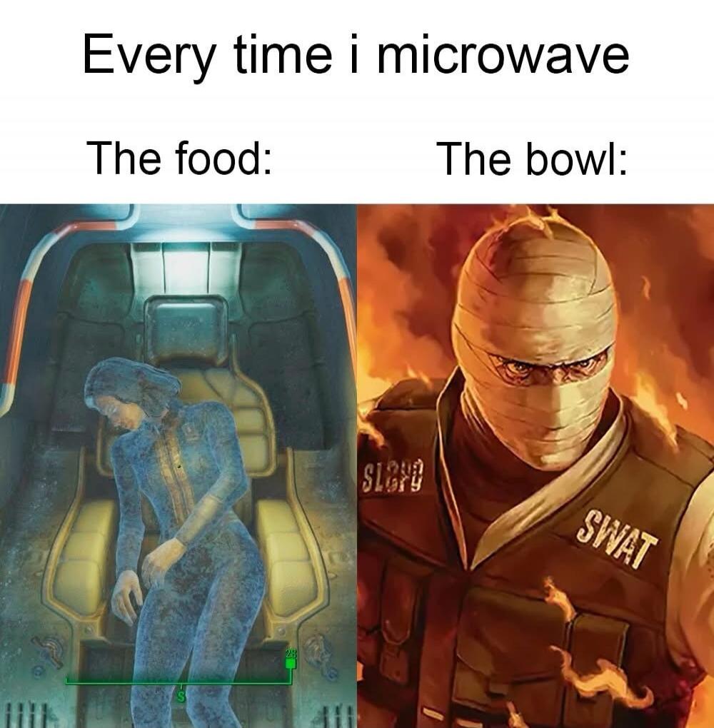 Every time i microwave The food: The bowl: