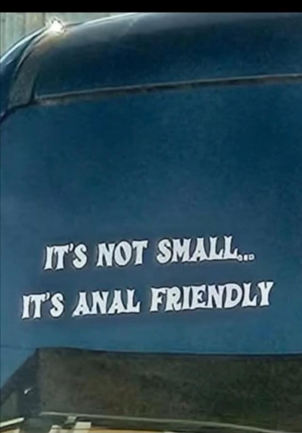 IT'S NOT SMALL, IT'S ANAL FRIENDLY