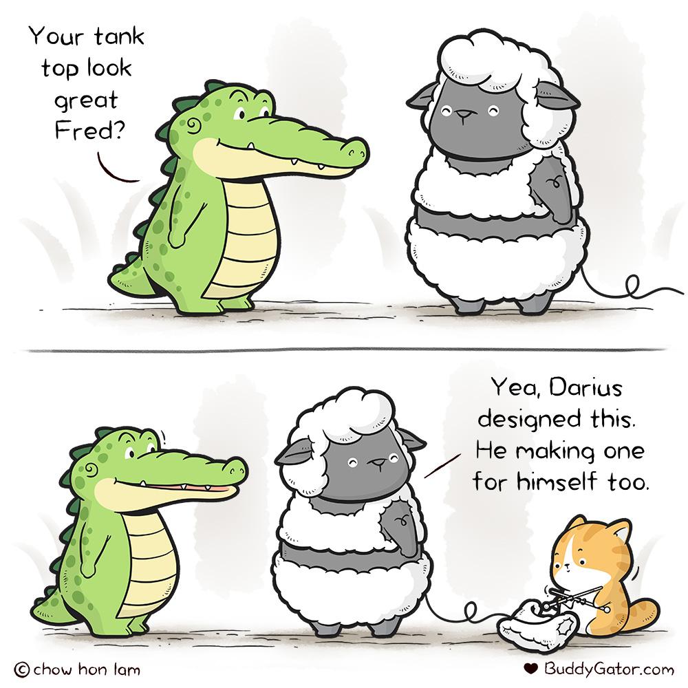 Your tank top look Yea Derius designed this He making one for birmself too chow hon lam GuddyGatorcom