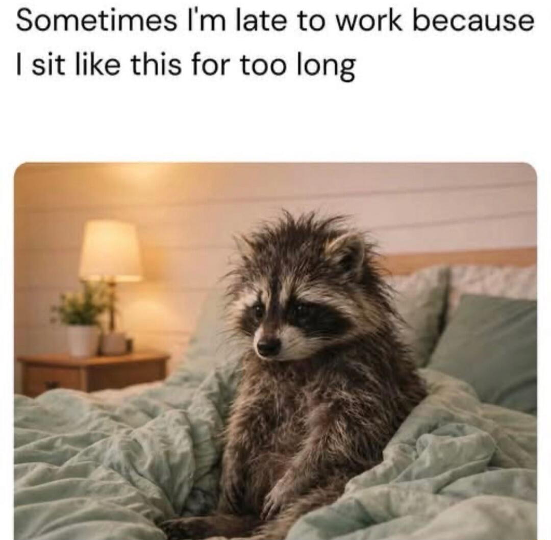 Sometimes I'm late to work because I sit like this for too long