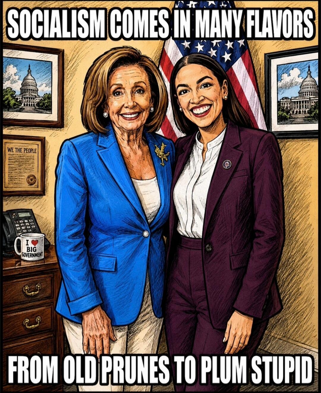 SOCIALISM COMES IN MANY FLAVORS FROM OLD PRUNES TO PLUM STUPID. WE THE PEOPLE. I LOVE BIG GOVERNMENT.