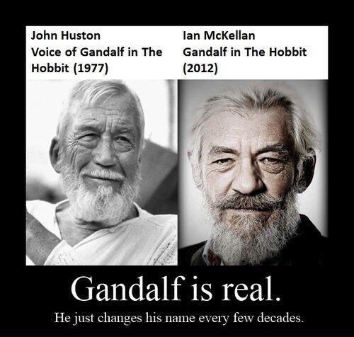 John Huston 1an McKellan Voice of Gandalf in The Gandalf in The Hobbit Hobbit 1977 2012 E Gandalfis feal 3 T I N g R Y