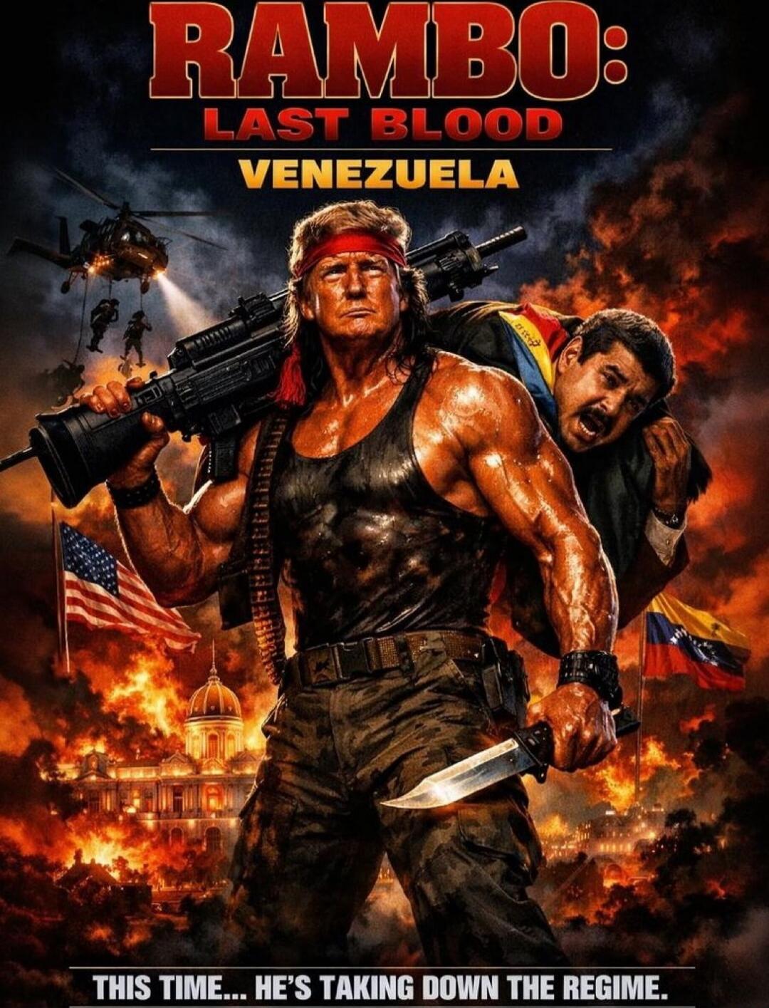 RAMBO: LAST BLOOD VENEZUELA
THIS TIME... HE'S TAKING DOWN THE REGIME.