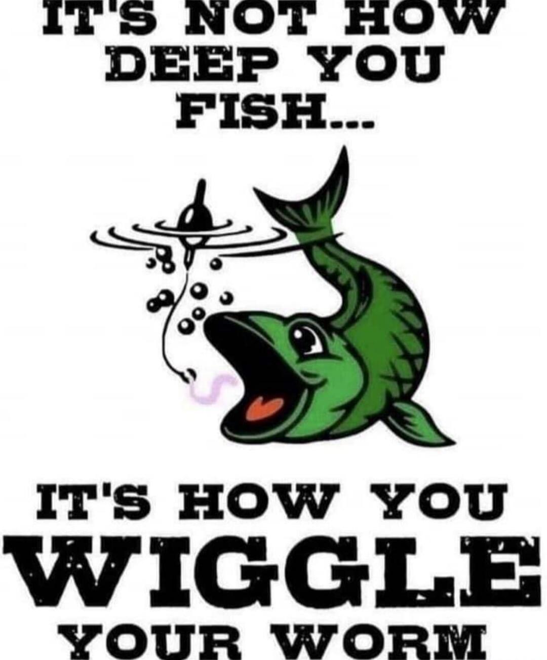 IT'S NOT HOW DEEP YOU FISH... IT'S HOW YOU WIGGLE YOUR WORM