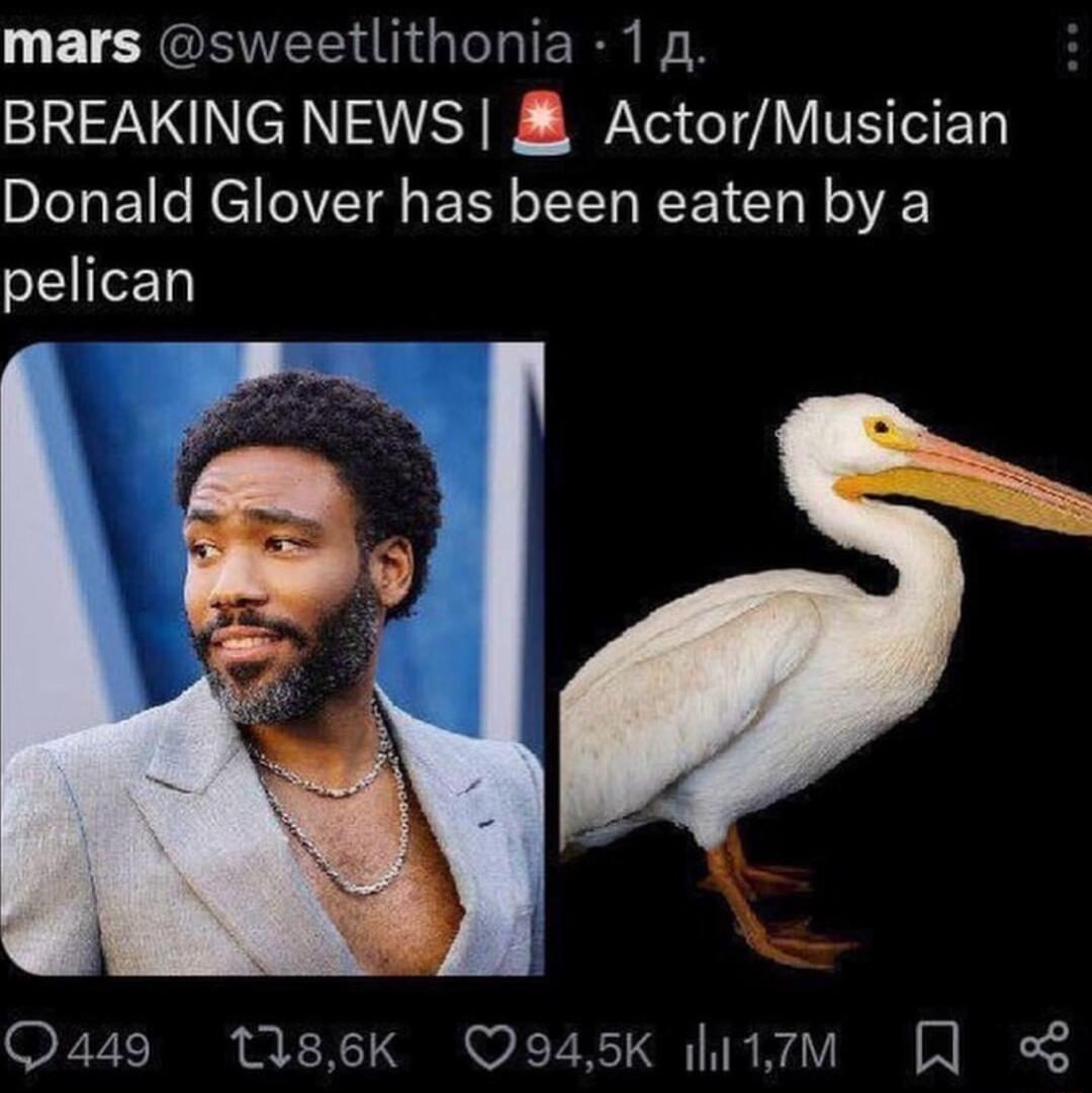 mars sweetlithonia 1 BREAKING NEWS ActorMusician Donald Glover has been eaten by a pelican Q449 Mgek Q945K hitm B