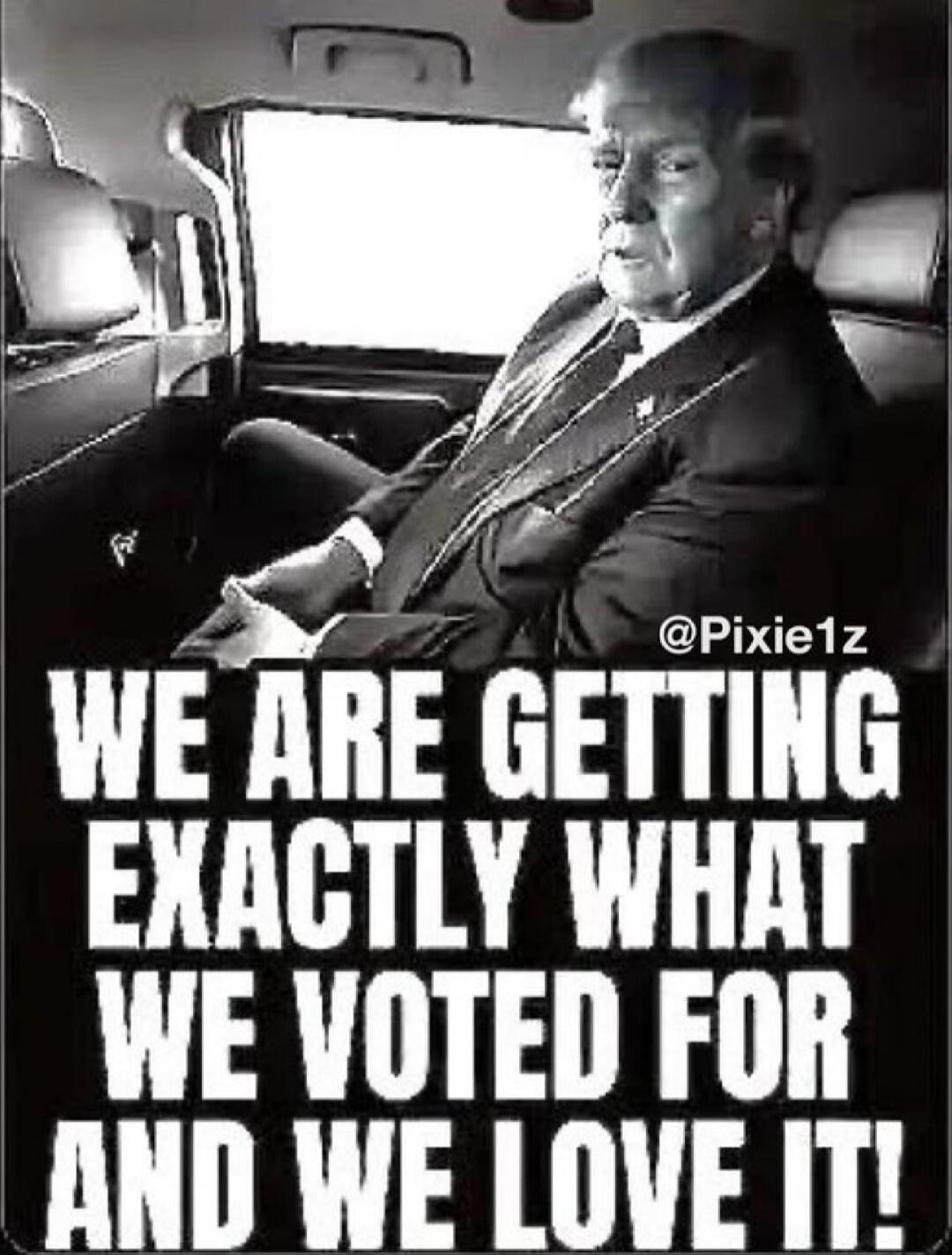 WE ARE GETTING EXACTLY WHAT WE VOTED FOR AND WE LOVE IT!