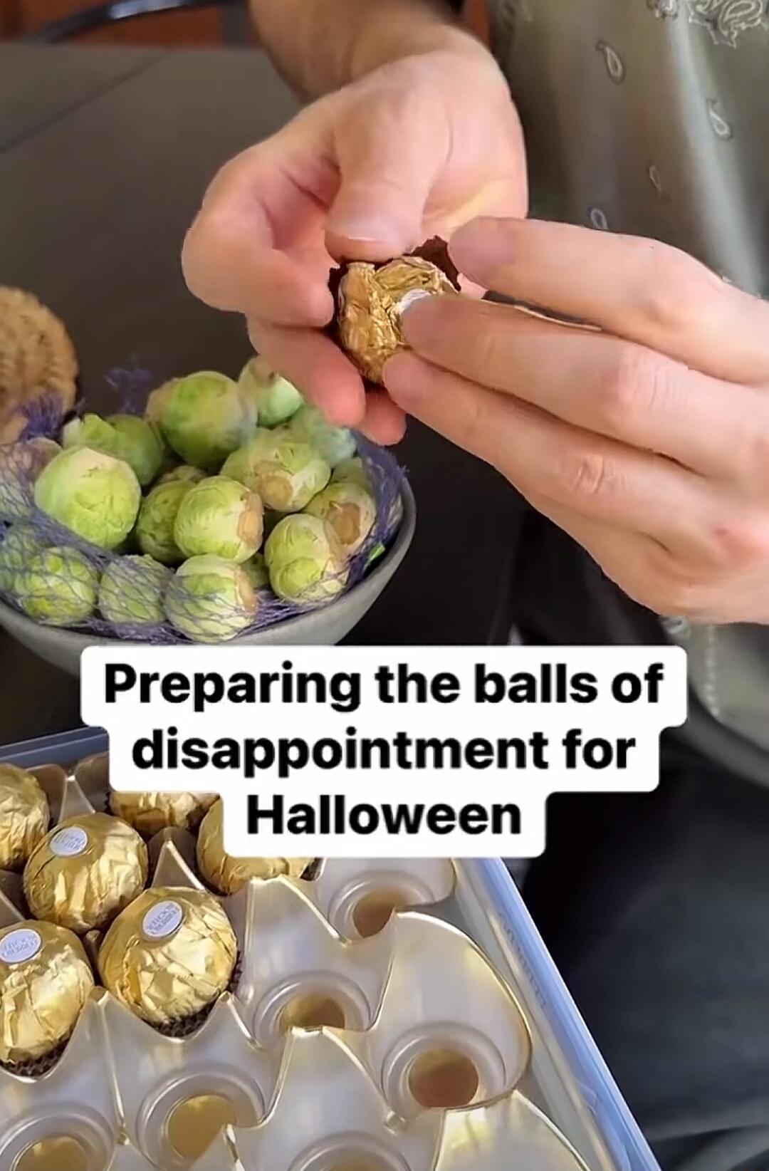 Preparing the balls of disappointment for Halloween