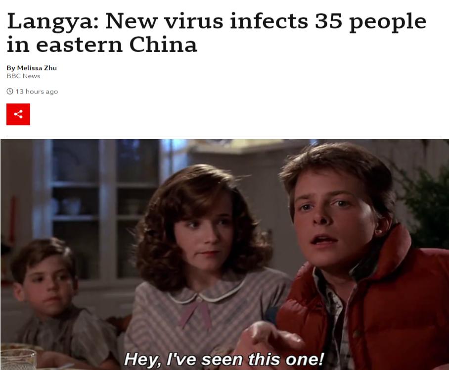 Langya New virus infects 35 people in eastern China r Hey Ive seen this one