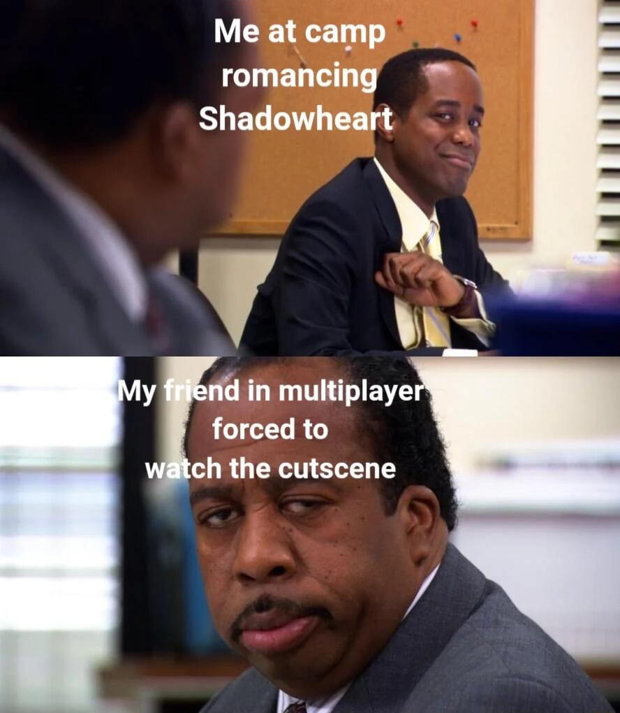 Me at camp romancing Shadowheart r id in multiplaye forced to CLRUCEINELT Y 4