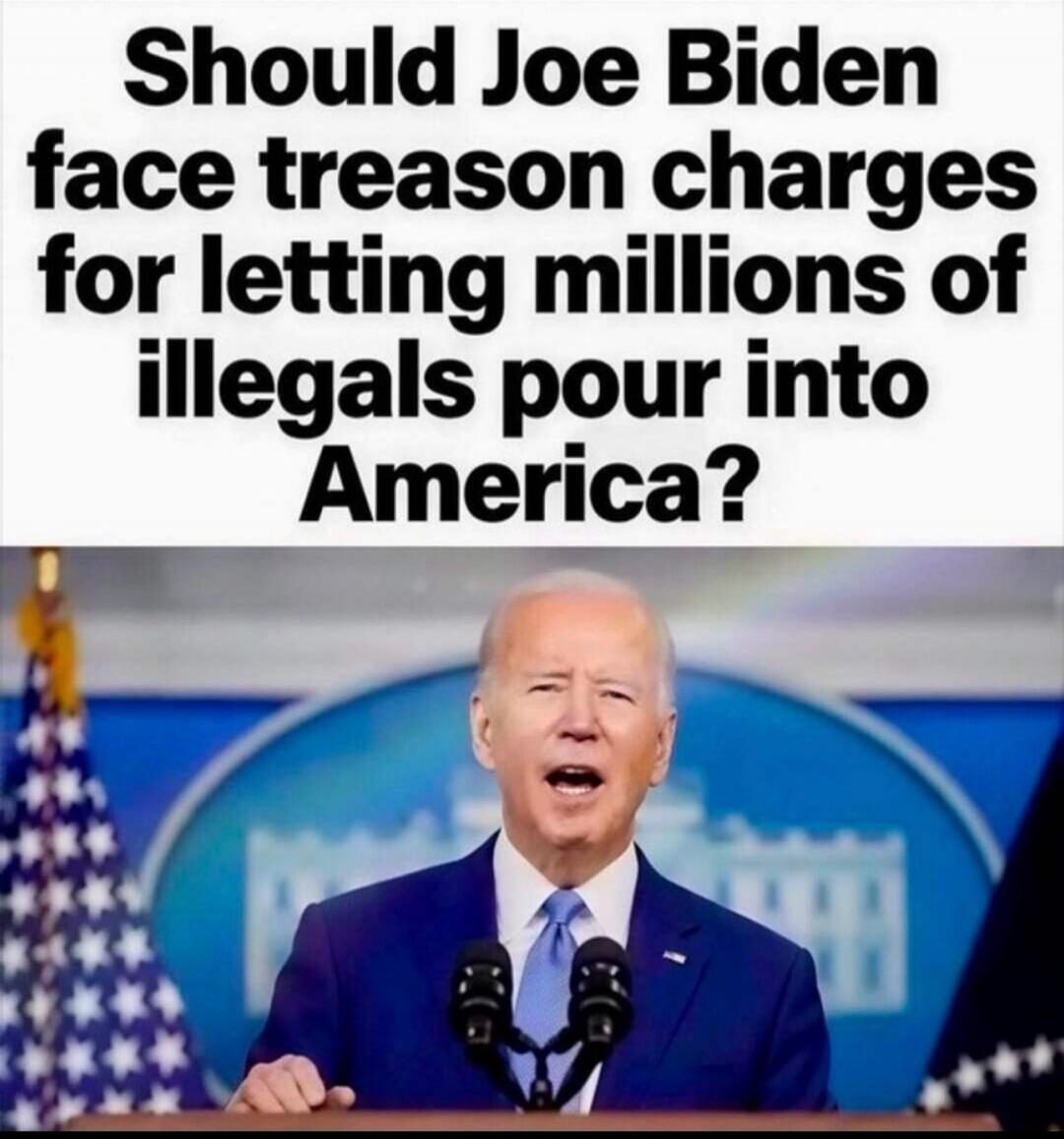 Should Joe Biden face treason charges for letting millions of illegals pour into America?