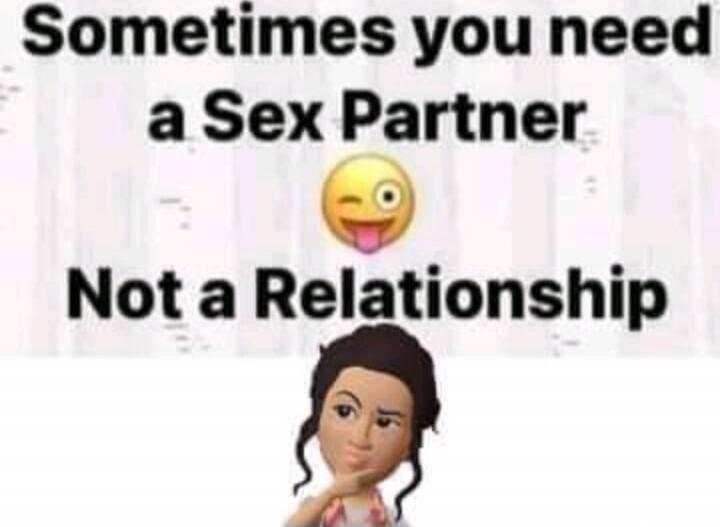Sometimes you need a Sex Partner Not a Relationship