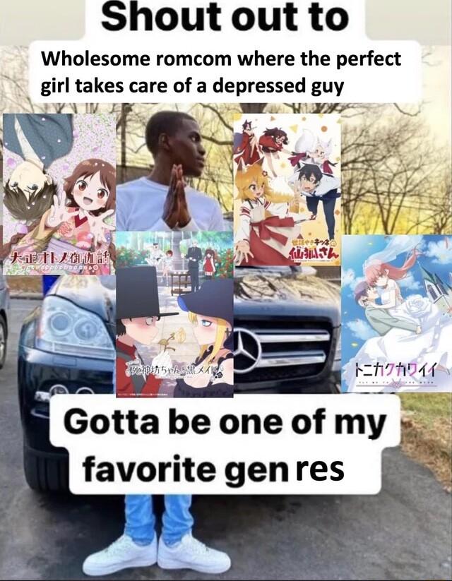 Shout out to Wholesome romcom where the perfect _ girl takes care ofa depressed guy