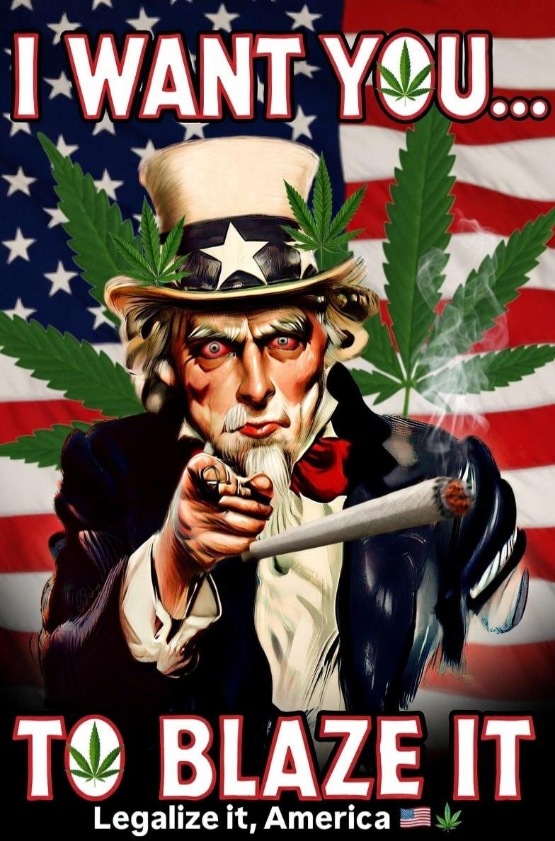 I WANT YOU... TO BLAZE IT Legalize it, America