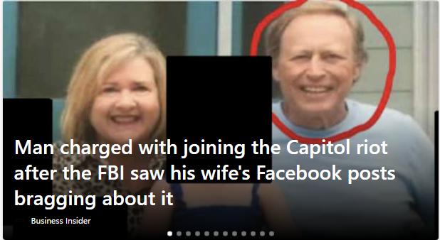 Marihargefwith joining th after e FBI saw his wifes F bragging about it B ider